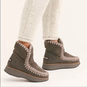 Mou running sneaker boot genuine shearling